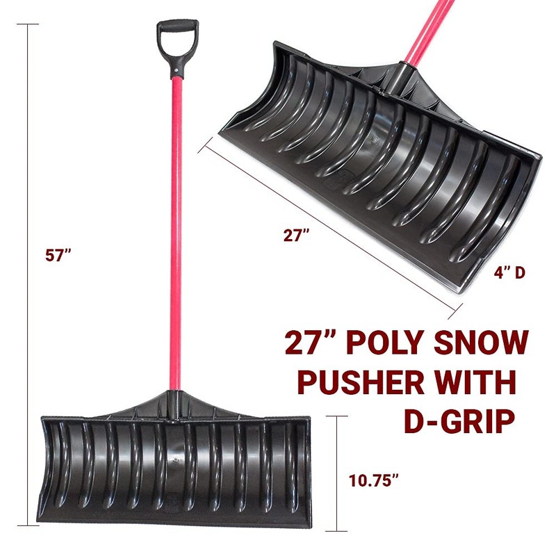 Bully Tools Poly Snow Pusher - Heavy Duty Snow Shovel