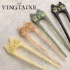 VingTAINE H7530-BK- Cat Motif Bifurcated Hairpin Marble Two-piece Cat Hair