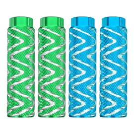 HARFINGTON 2 Pairs Bike Pegs Aluminum Alloy Rear Stunt Pegs Anti-Skid Foot Pedals Fit 3/8" Axles for Mountain Bike BMX, Green & Sky Blue