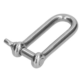 D-Shaped Shackles 304 Stainless Steel Rust-Proof Heavy Anchor Screws Pin Chain Wire Rope Connector with Eye Bolt Straight Short Steel Chain Link Shackle(10Pcs M6 Shackles), M
