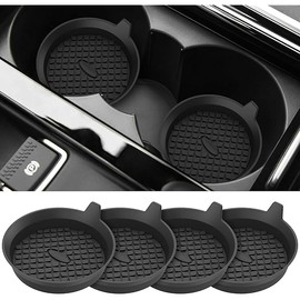 ME.FAN Car Cup Holder Coasters [4 Pack] Silicone Cups Mats, Automotive Universal Non-Slip Recessed Interior Accessories Black