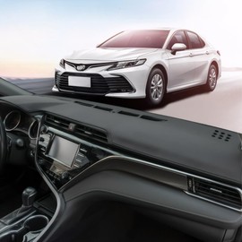 Fit for Toyota Camry 2018 2019 2020 2021 2022 2023 Dashboard Black Center Console Cover Dashboard pad Protector Sunshade Upgraded Edge Microfiber Leather pad (with HUD, 2018-2023 Black Line)