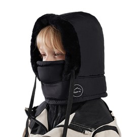 4-10 Years Kids Winter Thermal Fleece Balaclava Hat children Windproof Hood Winter Hat with Neck Cover Warm Ski Hat for Boys Girls Full Face Cover Hat for Winter Outdoor Sports Running Cycling Hiking