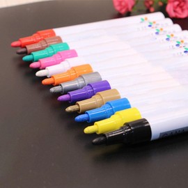 Automotive Paint Pen,12 Colors Painting Pen Quick Drying Vehicle Paint Marker - Long-Lasting Painting Pen, Versatile Car Marker Pen, for Car Decoration, Crafts, Artwork