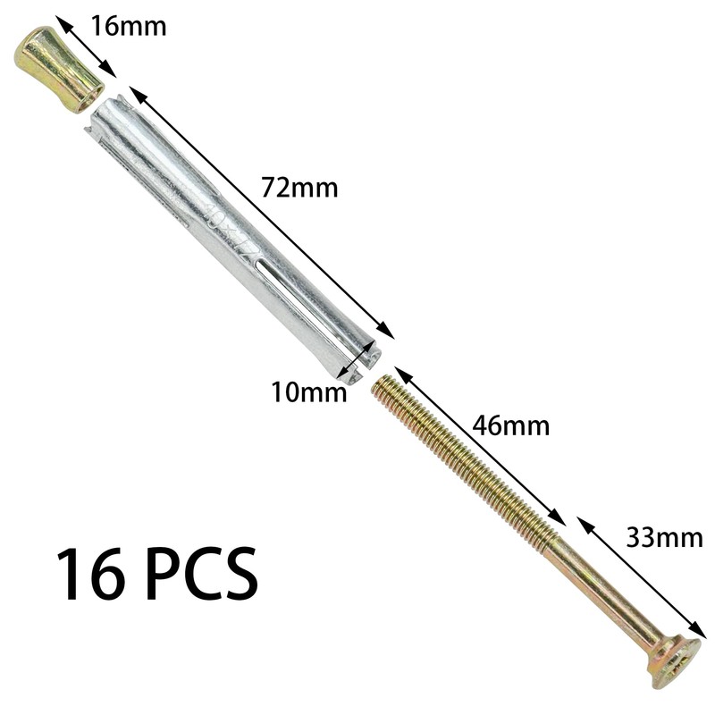 16 Metal Frame Anchor Sets – Expansion Bolts for Metal,