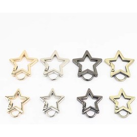 3Pcs Star Shaped Stainless Steel Keychain Clip Carabiner Snap Hook Holder Star Carabiner Hook Clip Key Holder Carabiner Clip for Keys and Wallet with Key Chain Rings Accessories (S)