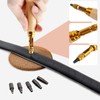 Bestgle Adjustable Leather Hole Punch Tool, Automatic Wood Handle Screw