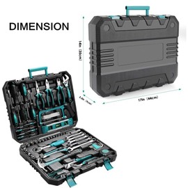 LIFERUN 79-Piece Tool Set - Complete with Tool Box, Ratchet Handle, Bits Driver, Adjustable Wrench, and Other Essentials - Ideal for Automotive, Motorcycle, Bicycle Maintenance, and General Home Use