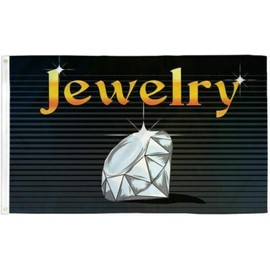 MWS 3'X5' Jewelry Black Premium 210D 3x5 Flag Set (Super Polyester) w/Heavy Duty 6-Feet Spinning Flag Pole Bracket Residential Commercial