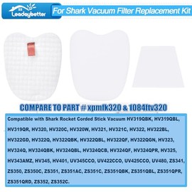 Leadaybetter 8 Pre-Filters (4 Foam+4 Felt) and 4 Post-Filters for Shark Rocket Zero-M Ultra-Light Corded Stick HV345 ZS350 ZS350C ZS351 ZS351C ZS352 Vacuums, Replaces Part # XPMFK320 & 1084FTV320