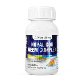 Nopal con Neem Complex  Suplemento Alimenticio con Canela y Vitaminas C, E, B6, B9, A, B12  Digestion, Metabolismo y el Equilibrio de Lipidos y...    