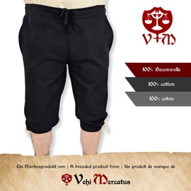 Vehi Mercatus Knickerbocker Karimir Cotton Black or Brown LARP, Reenactment, Medieval, Everyday (Black, M)