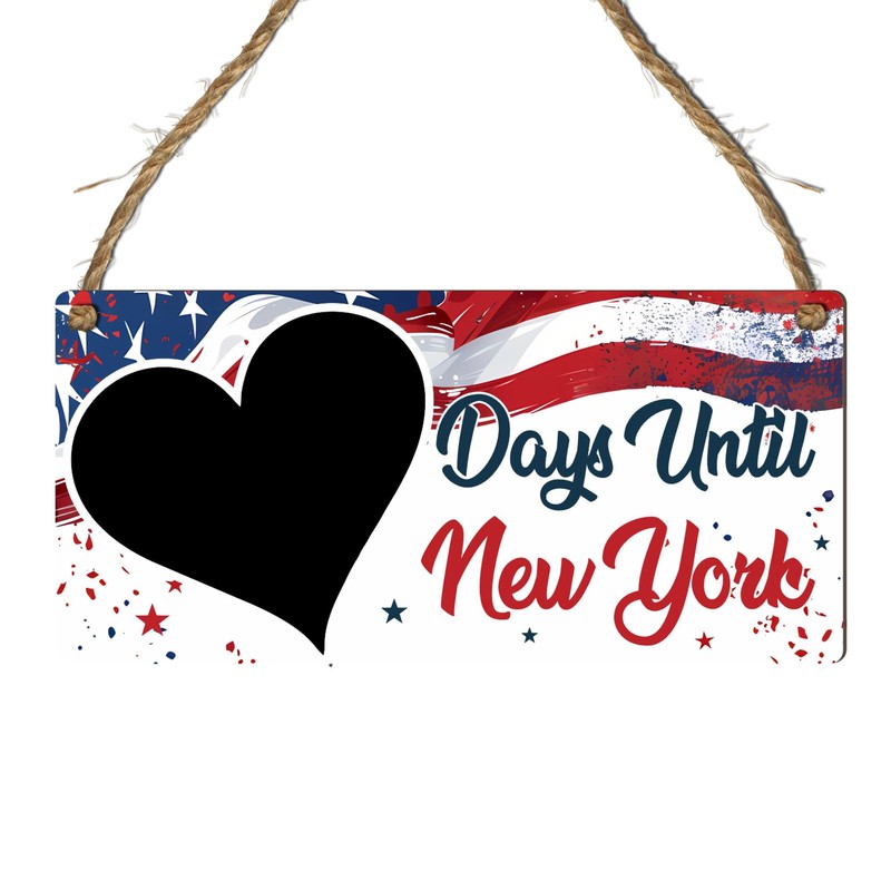 Days Until New York Countdown Chalkboard Plaque – Exciting Travel