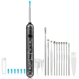 FoxSync 5MP 2560x1920 HD Ear Wax Removal Tool with Camera – Includes 11-Piece Ear Picks Set, 7 Silicone Tips, 280mAh Battery (80 Minutes Use), Type-C Charging