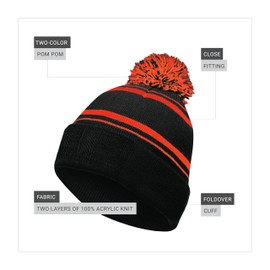 Holloway Men's Standard Homecoming Beanie-Close Fitting, Stylish, Cozy, and Versatile, Black/Orange, One Size