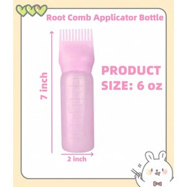 FXSPLCZ Root Comb Applicator Bottle Oil Applicator for Hair Dye Hair Oiling Bottle with Graduated Scale (Pink)