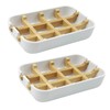 2 Pack Bamboo Soap Dish, Self-Draining Soap Box, Wooden Bamboo