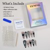 TENPAL Pink Black Press on Nails Long Stiletto,Metal Gothic Fake