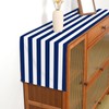 Buxiuer Navy Blue and White Striped Table Runner Nautical Theme