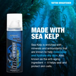 H2Ocean InkRenu Color Enhancing Tattoo Moisturizing Foam - Tattoo Brightener, Enhancer & Moisturizer for Tattoo Care - Tattoo Aftercare Lotion to Revive & Renew Tattoos - 2 oz