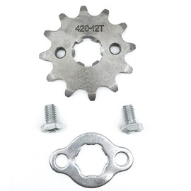 420 15T 17mm with Retainer Clip and Bolts Front Engine Sprocket for 50cc 70cc 110cc 125cc 140cc 160cc Honda Z50 CT70 Speed Mini Bike TaoTao Roketa Coolster Sunl Lifan Chinese Motorcycle ATV Dirt Bike