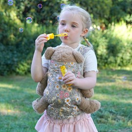 GAGAKU Doll Carrier from 3 Years Children, Baby Carrier Dolls Belly Carrier Doll Accessories Carry Seat with Adjustable Straps - Green