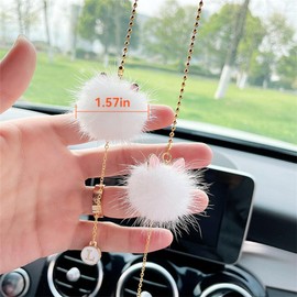 Cute Car Mirror Decor Hanging Accessories, Car Accessories for Women, Car Accessories Aesthetic, Gray Plush Cat Pendant for Handbags Backpacks Charms Car Accessories Interior