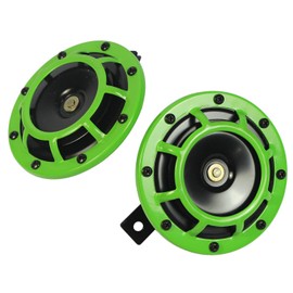 JDMSPEED New Lime Green Super Loud Two Electric Blast Tone Horn Motorcycle Chopper 12V