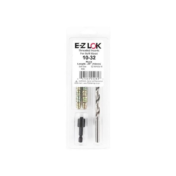 Zoro Select Ez-801032-10 Thread Repair Kit, Hex Drive Threaded Inserts,
