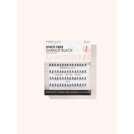 Absolute New York Poppy and Ivy Beauty Camouflare Knot Free Darkest Black Natural Finish Individual Lashes, Medium, 60 Pieces, Women Make-up Cosmetic Accessories