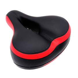 VOANZO Bicycle Seat Bicycle Saddle, 260 x 210 mm Spring Saddle Soft Wide Cushion for MTB Road Gel Comfort Hybrid Cyclists (Red)