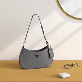 GUESS Women Noelle TOP Zip Shoulder Bag, Black, 29x18x6 cm