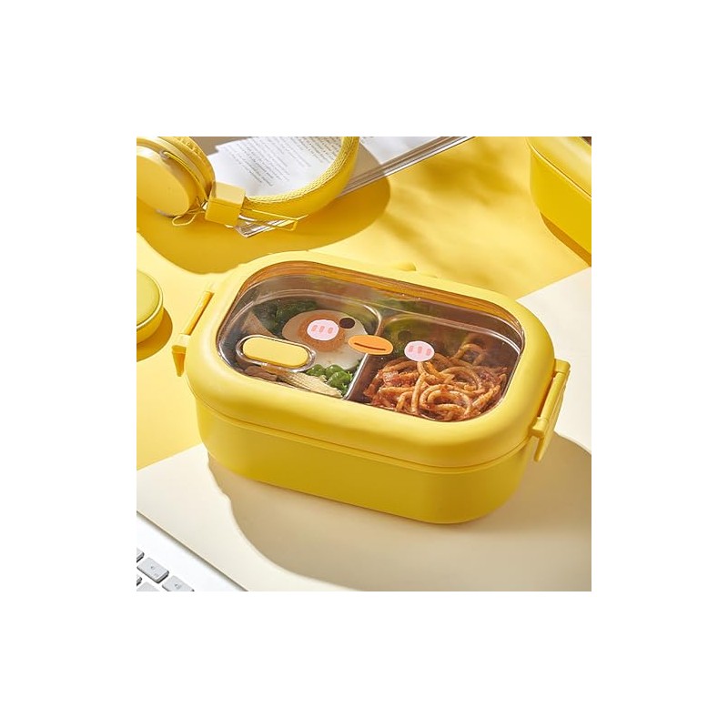 Stainless Steel Box,Reusable Metal Lunch Box with 2 Compartments for