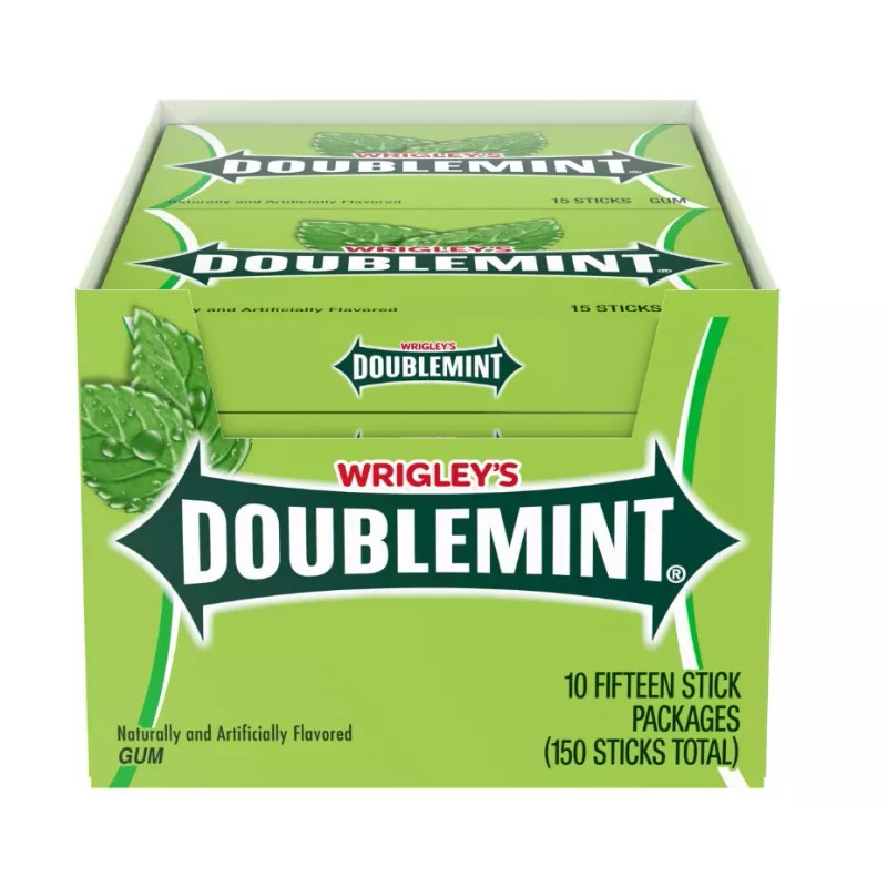 WRIGLEY'S DOUBLEMINT Mint Gum Chewing Gum Bulk Pack, 15 Stick