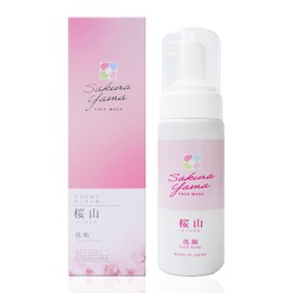 Sakurayama Foam Facial Cleanser, 5.1 fl oz (150 ml), Sakura Extract, Lactic Acid Bacteria Formulated from Cherry Blossoms