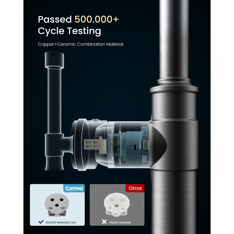 Pull Down Single Handle Kitchen Faucet High Arc, One Hole