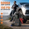 Portable Car Jump Starter with Air Compressor – 5000A Battery
