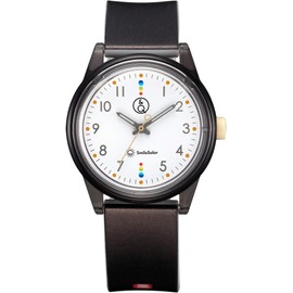 Citizen Q&Q RP26-010 Men's Analog Wristwatch, Smile Solar, Matching Style, Waterproof, Urethane Strap, Black, Black, Wristwatch, Solar, Pair, Simple