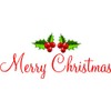 #2 Merry Christmas with Printed Mistletoes Red Vinyl Wall Decals