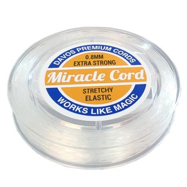 Miracle Cord 0.8mm Professional Stretchy Elastic String for Making Bracelets Beading Jewellery Necklaces Extra Strong Thin Thread Crystal Clear (129 metre)