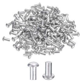 sourcing map 150 Pcs Brazier Head Solid Aluminum Rivets, M3 Dia x 6mm Length Round Head Aluminum Boat Rivets for Repairing Boats, Machinery, Aircraft, Automobile Industry