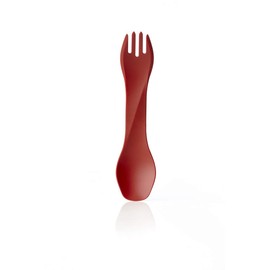 humangear GoBites Uno Portable Silverware Utensils Camping Gear Accessories Kitchen Equipment for Cooking or Lunchbox, 1-Pack, Red