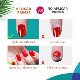 Morovan kit de imprimación de uñas con deshidratador de preparación primer de uñas natural profesional, larga duración, para geles UV de secado rápido al aire