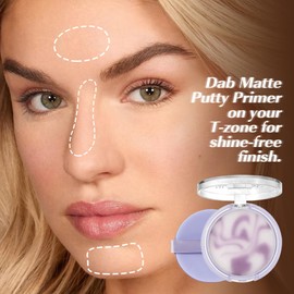 Easilydays Oil Control Blurring Balm, Jelly Pressed Setting Powder, Powder-free Lightweight Foundation with Puff for Smooth & Delicate Skin, Matte Smooth Finishing, #04 Black