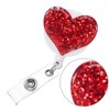 Heart ID Retractable Badge Holder 10 Colours Key Ring Card