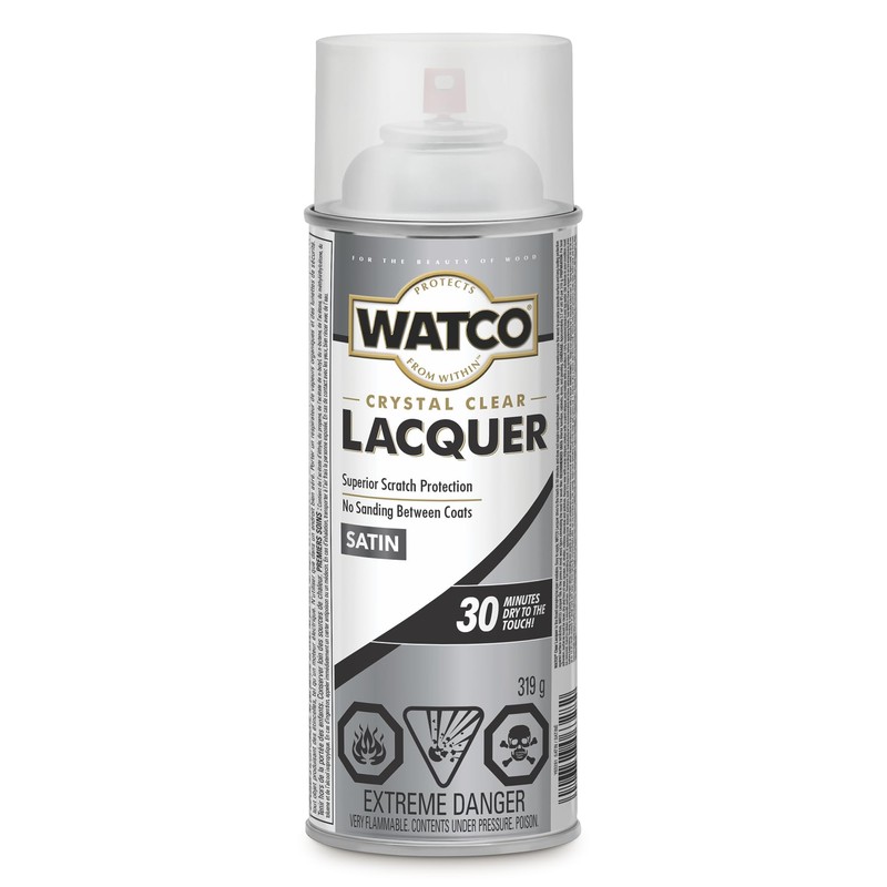 Watco 63281 Lacquer Clear Wood Finish Spray, 11.25 oz, Satin
