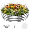 12 Inch Tall 72 Inch Diameter Round Silver Raised Garden