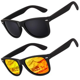 LINVO Polarized Sunglasses for Men Driving Sun glasses Shades 80's Retro Style Design Square