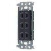 Panasonic WTL13033H Embedded Triple Outlet with Metal Frame Gray