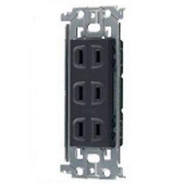 Panasonic WTL13033H Embedded Triple Outlet with Metal Frame Gray